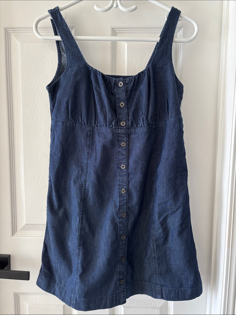 GAP Dark Blue Button-Front Denim Small Sundress